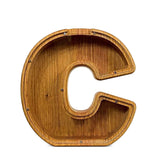 ZOLA Letter C Wooden Coin Bank, Money Box, Coin Safe Storage, Desktop Ornaments Craft Decor, For Adults Children Birthday Gifts