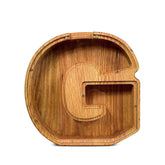 ZOLA Letter G Wooden Coin Bank, Money Box, Coin Safe Storage, Desktop Ornaments Craft Decor, For Adults Children Birthday Gifts