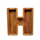ZOLA Letter H Wooden Coin Bank, Money Box, Coin Safe Storage, Desktop Ornaments Craft Decor, For Adults Children Birthday Gifts