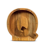 ZOLA Letter Q Wooden Coin Bank, Money Box, Coin Safe Storage, Desktop Ornaments Craft Decor, For Adults Children Birthday Gifts