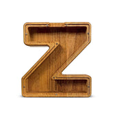 ZOLA Letter Z Wooden Coin Bank, Money Box, Coin Safe Storage, Desktop Ornaments Craft Decor, For Adults Children Birthday Gifts