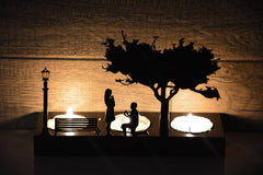 Romantic Metal Candle Holder for Marriage Proposal