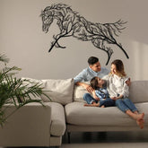 Metal Tree Horse Wall Decor