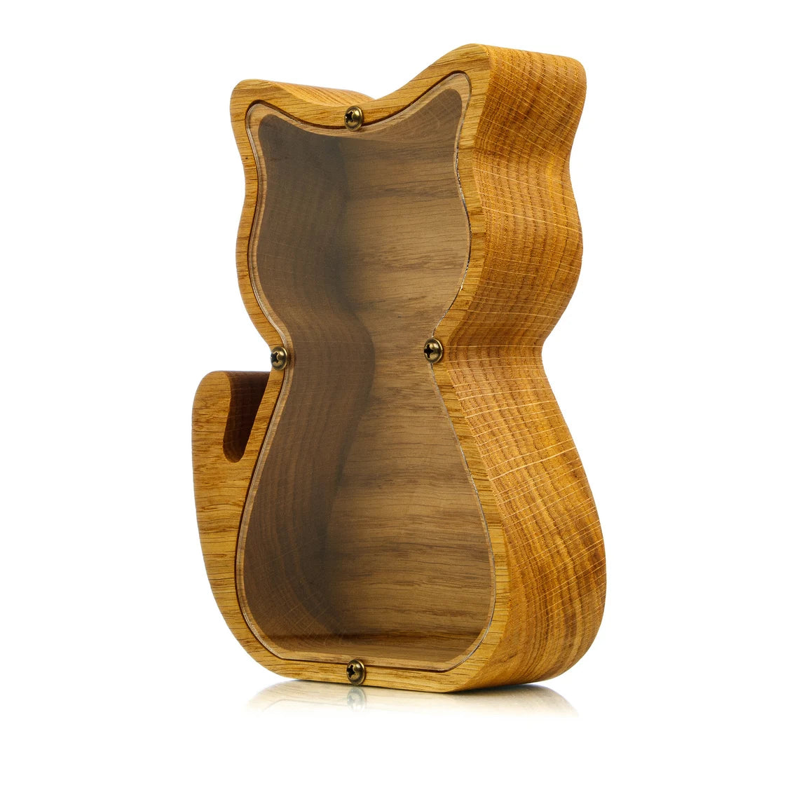 ZOLA Wooden Animal Coin Bank with CAT, Designs for Desktop Ornament, Coin Storage Tank, and Money Saving