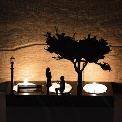Romantic Metal Candle Holder for Marriage Proposal