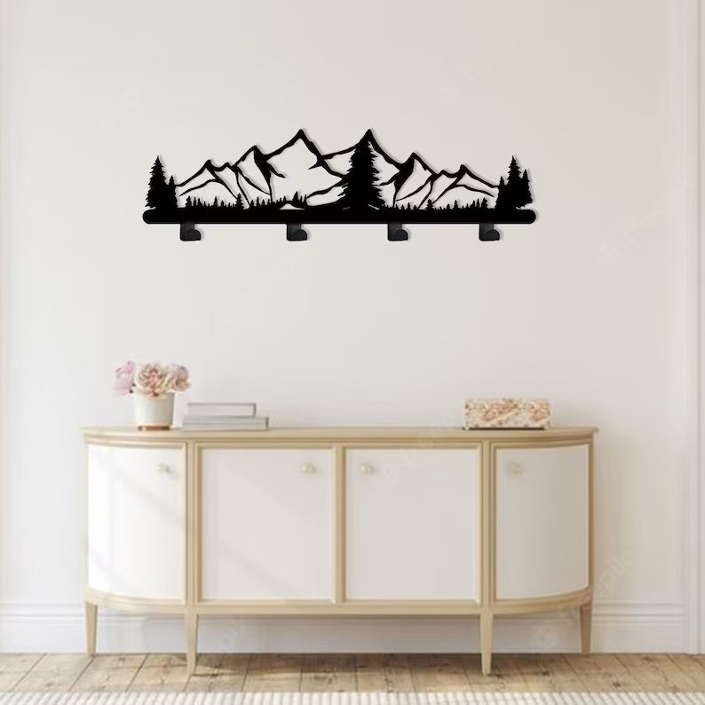 Metal Wall Art for Entryway Coat Rack, Wall Mounted Coat Racks Hooks, Ergonomic Design for Minimal Home, Entryway Organizer, Rack for Clothes