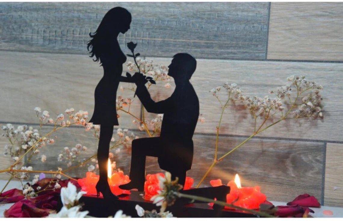 Decorative Love Rose Metal Candle Holder