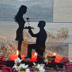 Decorative Love Rose Metal Candle Holder