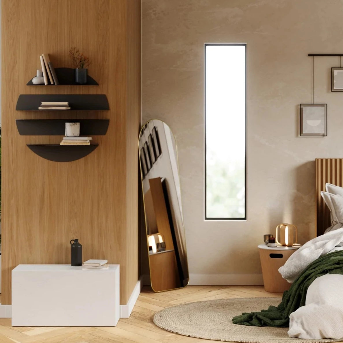 SOLARIS - Decorative Metal Wall Shelves Set with Floating Design