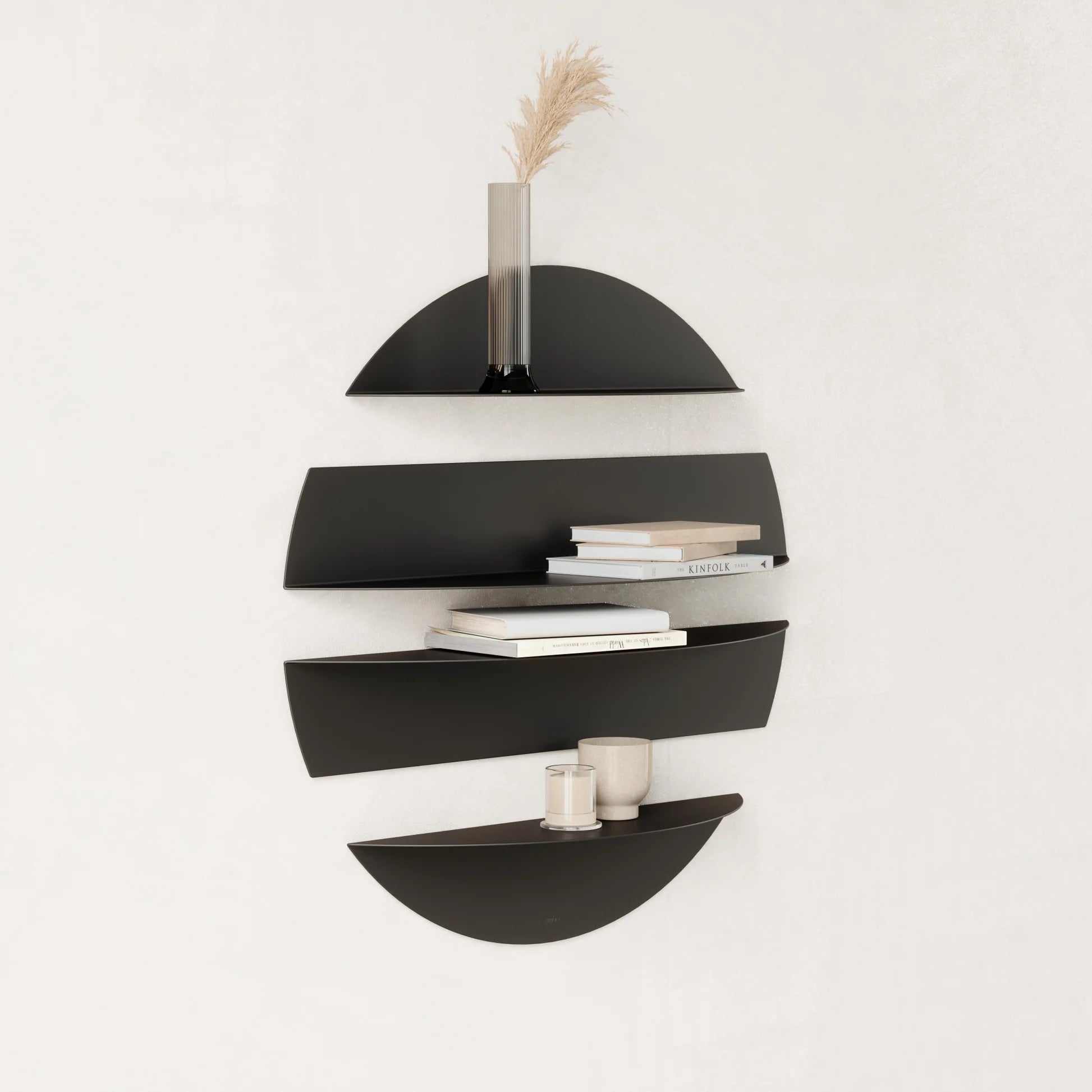 SOLARIS - Decorative Metal Wall Shelves Set with Floating Design