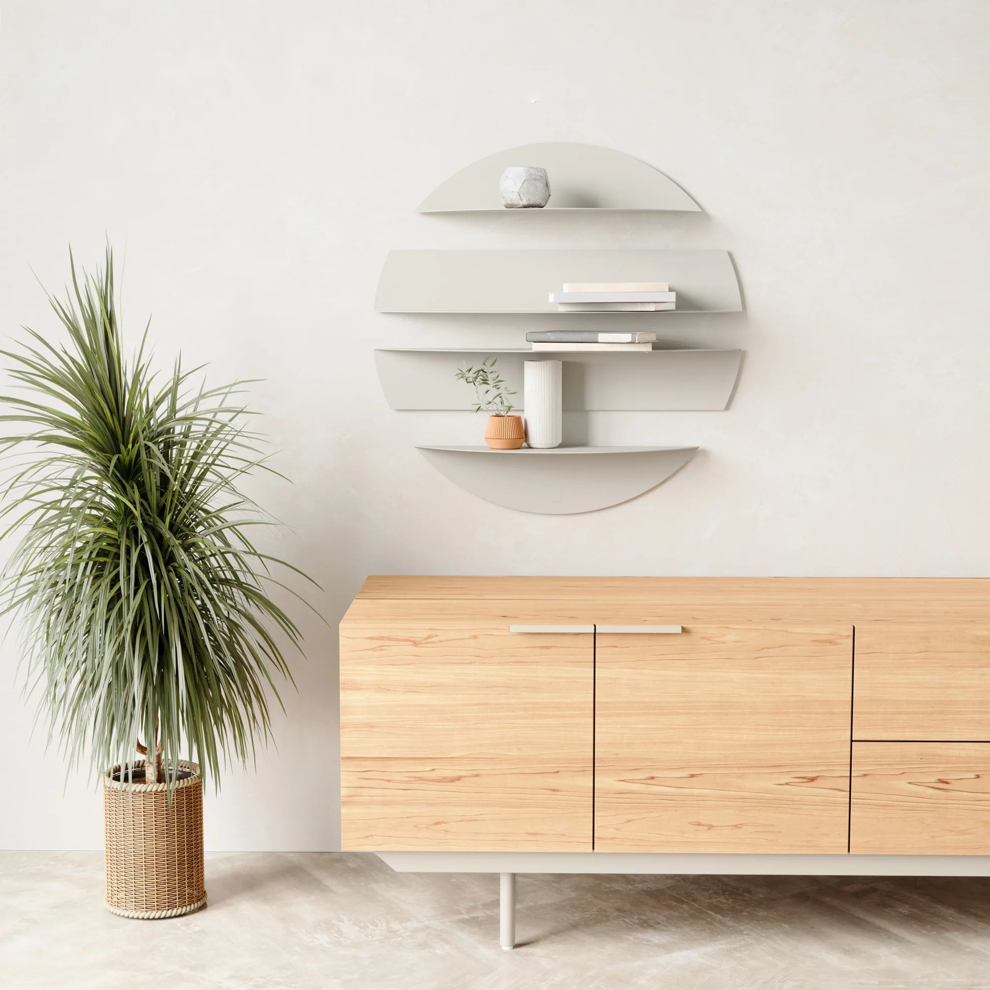 SOLARIS - Decorative Metal Wall Shelves Set with Floating Design