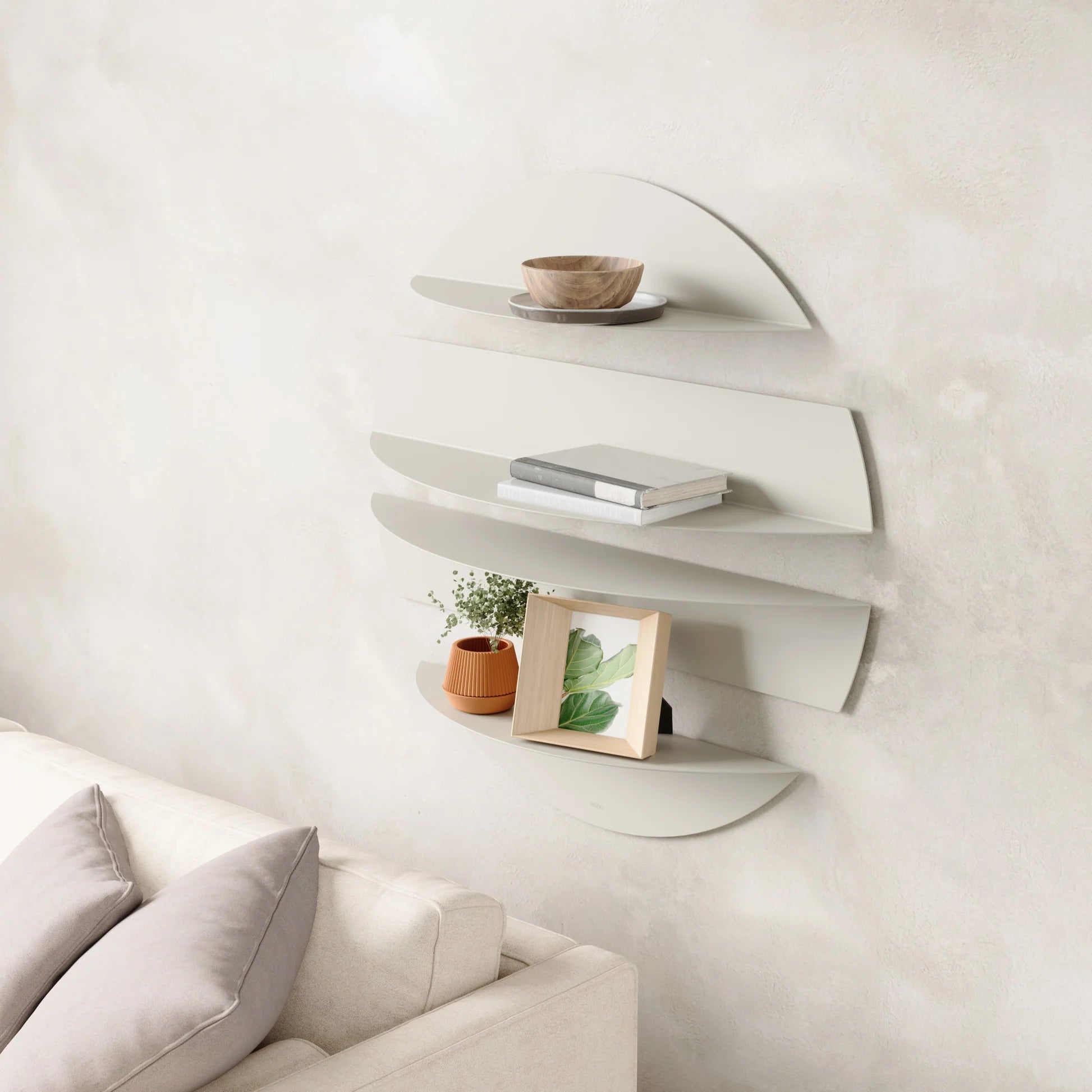 SOLARIS - Decorative Metal Wall Shelves Set with Floating Design