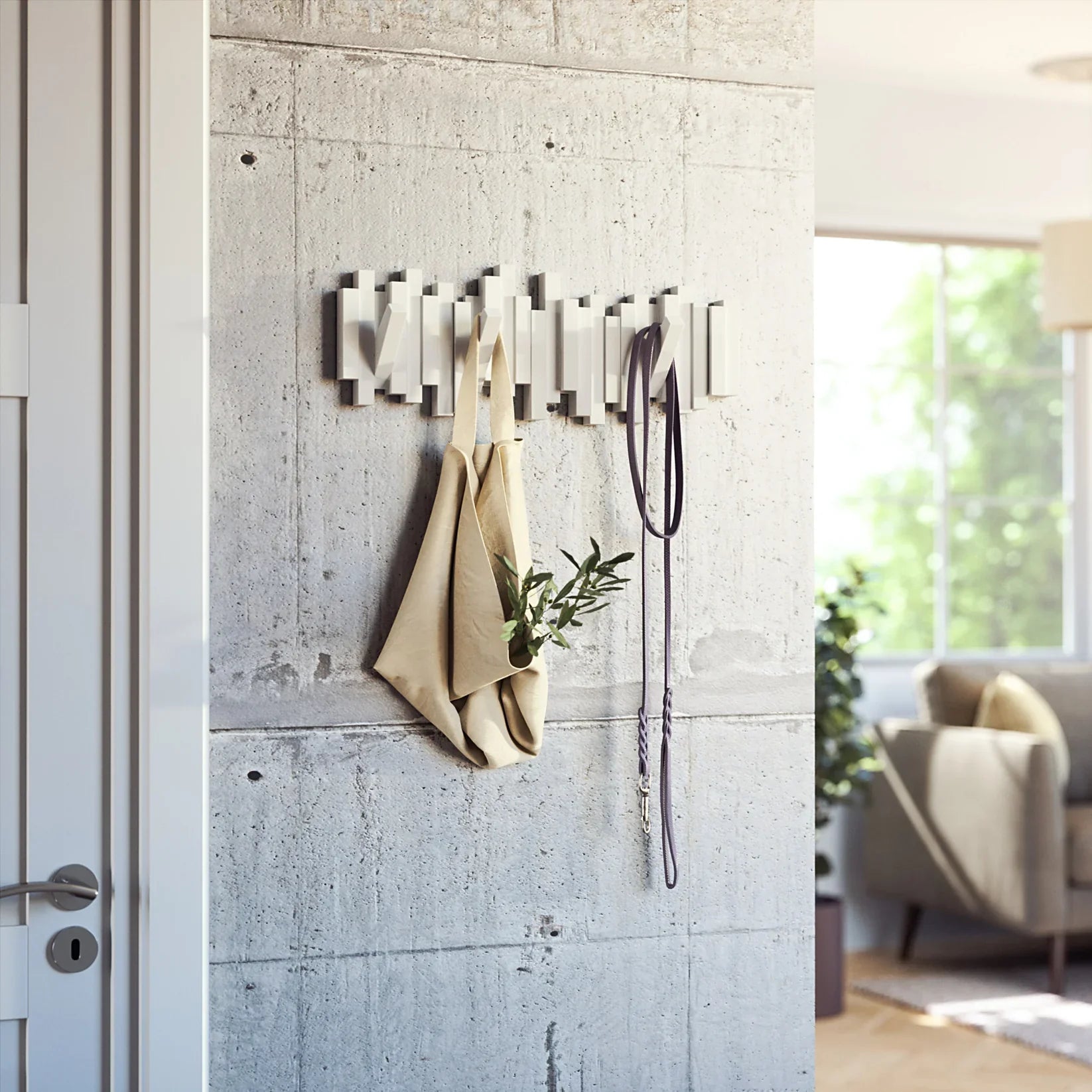 Sticks Wall Mounted Coat Rack - BLACK