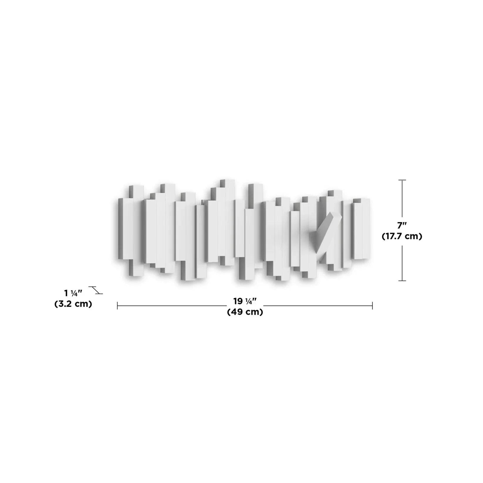 Sticks Wall Mounted Coat Rack - BLACK
