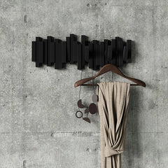 Sticks Wall Mounted Coat Rack - BLACK