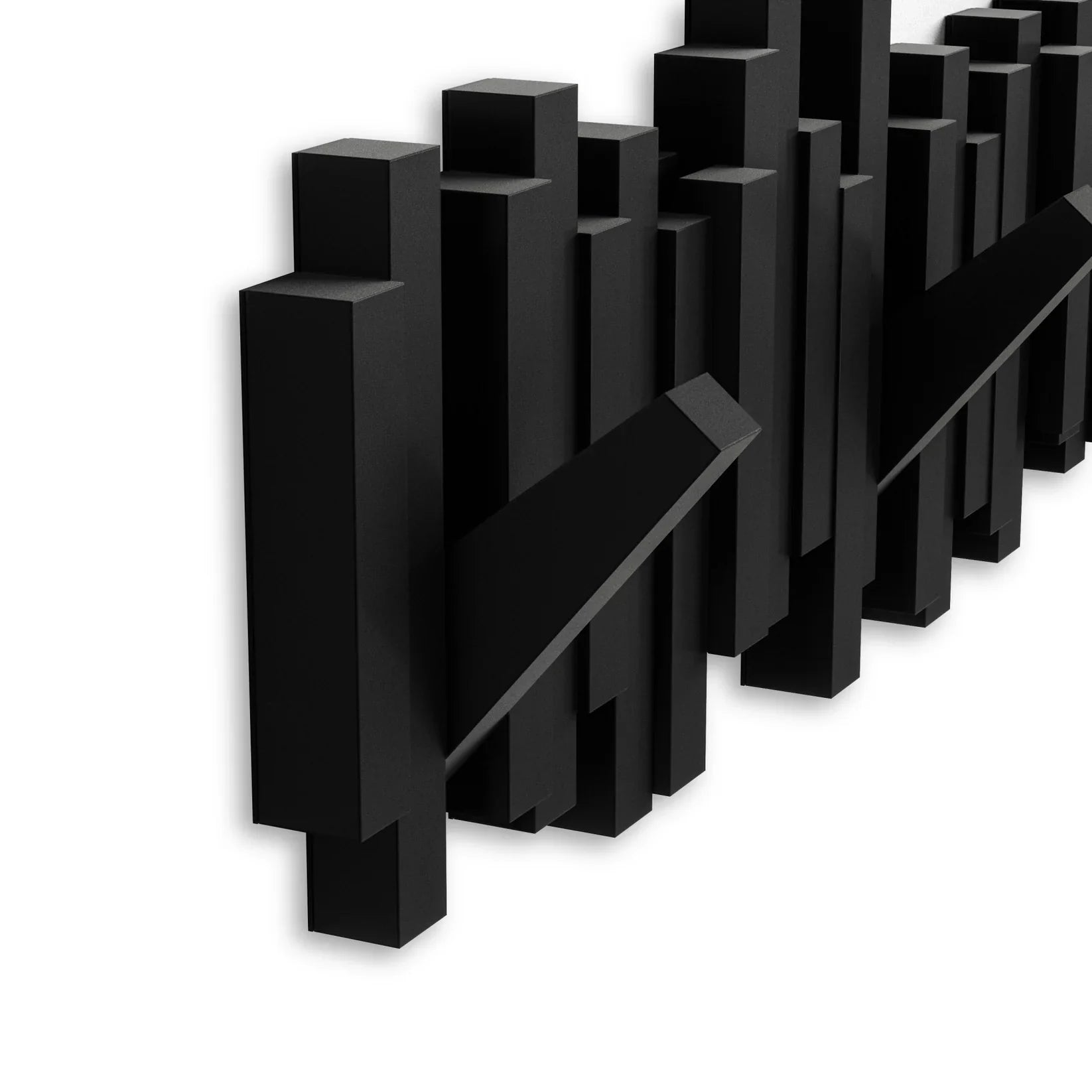 Sticks Wall Mounted Coat Rack - BLACK