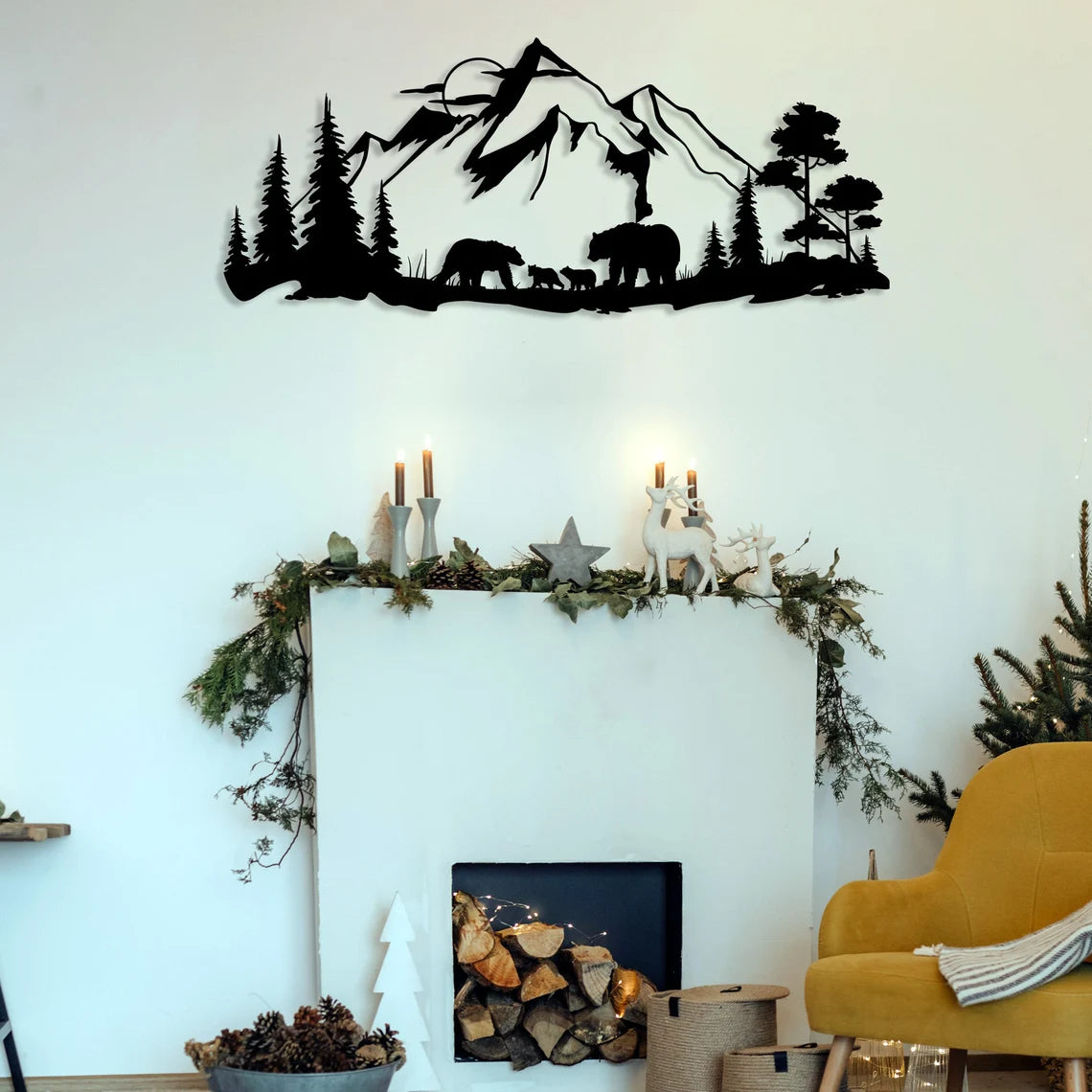 Wildlife Forest Wall Decor with Bear Theme - Perfect for Nature Lovers and Animal Enthusiasts as Wall Hangings or Gifts