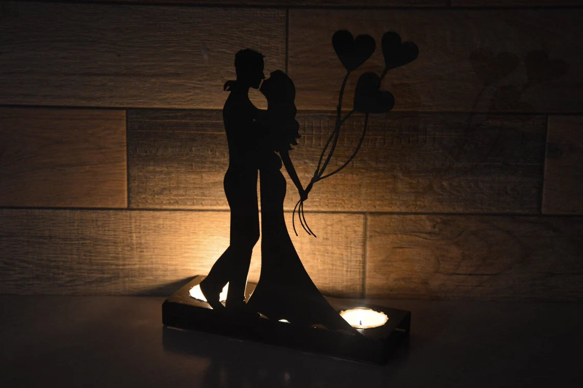 Decorative Love Metal Candle Holder